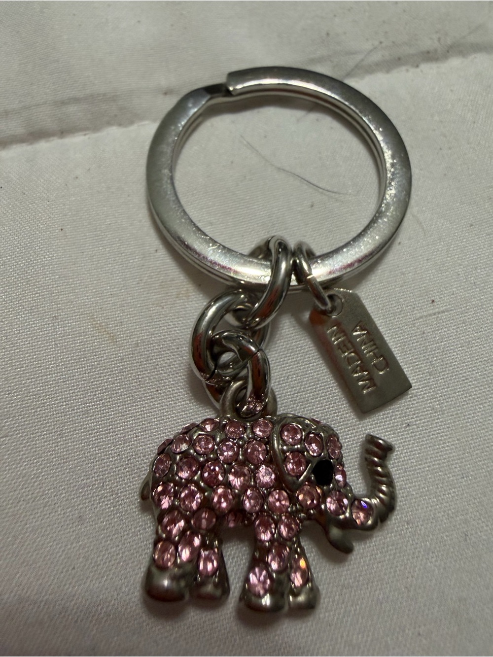 COACH NWOT 3D Pave Elephant pink rhinestone keychain/bag charm- RARE
